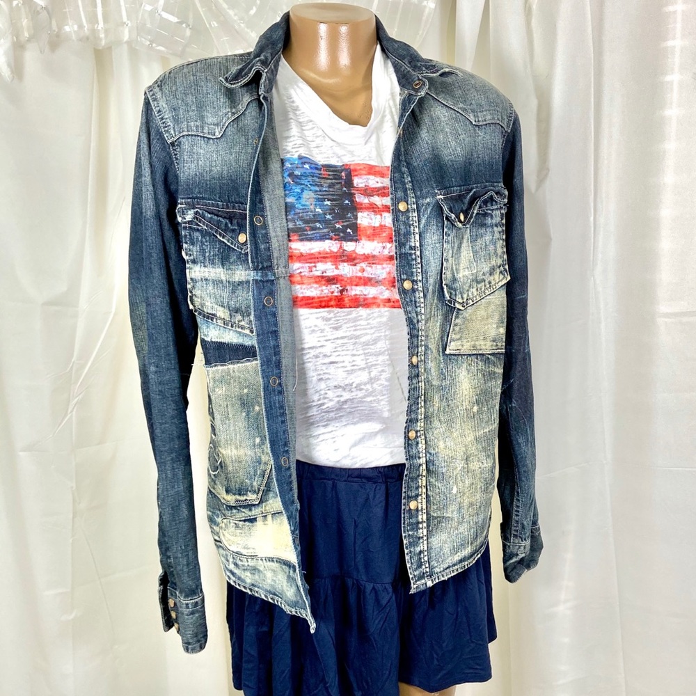 Prps Distressed Denim Jacket Small - image 1